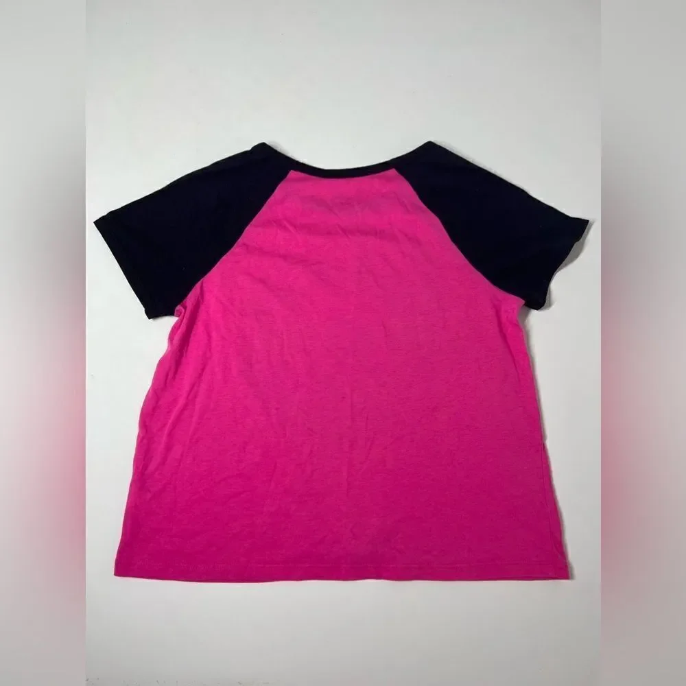 Justice Girl's Short Sleeve Graphic T-Shirt Size L 12-14 Pink Black